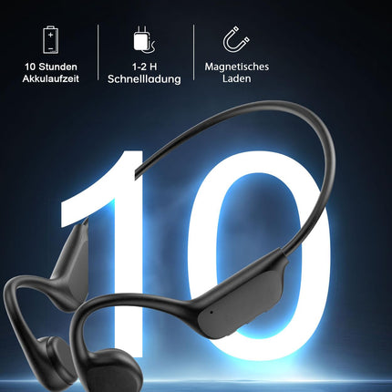 Yawlown ujumiskõrvaklapid, luujuhtivusega kõrvaklapid Bluetooth, IPX8 veekindlad 32 GB mäluga MP3-mängijaga, 10 tundi mänguaega, avatud kõrvaga spordikõrvaklapid ujumiseks ja jooksmiseks - mustad