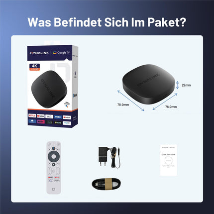 Google TV Box – nutiteleri karp toetab Google TV-d, Netflixi, 4K UHD voogedastusmeediapleierit. Toetab Google Assistantit, Dolby Audiot, HDR10+, juhtmevaba ekraanipeegeldust, 2 GB + 16 GB, kahe sagedusribaga WiFi-d.