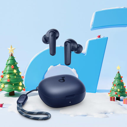 Soundcore by Anker P20i juhtmevabad Bluetooth-kõrvaklapid, 10 mm draiverid, Bluetooth 5.3, kohandatav ekvalaiser, 30-tunnine mänguaeg, IPX5 veekindlus, 2 tehisintellektiga mikrofoni, eraldi kasutatavad (sinised)