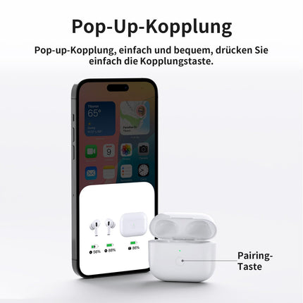 Ulucki juhtmevaba laadimisümbris, mis ühildub Air-Pods Pro 1 ja Air-Pods Pro 2 kõrvaklappidega, originaalne juhtmevaba laadimisümbrise asendus, Bluetoothi ​​sidumise sünkroonimisnupp