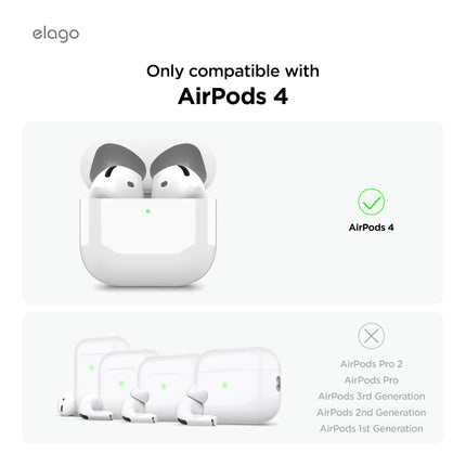 elago 2 Pairs of AirPods 4 Earbud Covers, Designed for AirPods 4, [Fit in Case] ​​Non-Slip Silicone Cover, Scratch-Resistant, Installation Guide (1 Pair of Each)