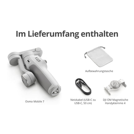 DJI Osmo Mobile 7 Gimbal Stabilizer for iPhone, Android, Built-in Tripod, Ultralight, 3-Axis Smartphone Gimbal, ActiveTrack 7.0, ShotGuides, One-Click Editing, 10 Hours of Use
