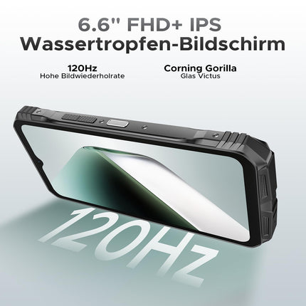 DOOGEE S Cyber Pro Outdoor Handy 32GB+512GB(2TB), 50MP+32MP+Nachtsehen 20MP Outdoor Smartphone Ohne Vertrag Android 14, 6.6" FHD+ 120Hz, 10800mAh/33W Baustellenhandy, IP68/ NFC/ 4G Dual SIM/OTG/GPS