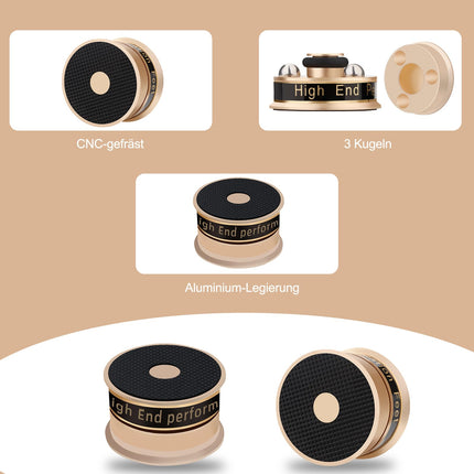 YuanYong 4 tk 39x24mm kõlari isolatsioonijalad HiFi kõlari naelad padjad isolatsioonijalad subwooferi naelad helivõimendi jalad tipptasemel kõlaritele CD/DVD-mängija läbimõõt (kuldne)