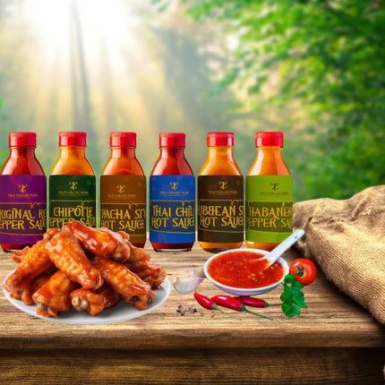 Tilz, tšillikastme kinkekomplekt – tänavatoidu tšillikastme kinkekomplekt, gurmeekingitused – Buffalo, Sriracha, Tšilli, grillikastmed, Chipotle – 6 pudelit grillikastet, tšillikastme kinkekomplektid