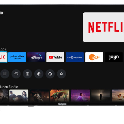 Telefunken QLED-teler, 43-tolline TiVo-toega nutiteler (4K UHD, HDR Dolby Vision, Dolby Atmos, kolmekordne tuuner, 6 kuud HD+ kaasas) QU43TO750S
