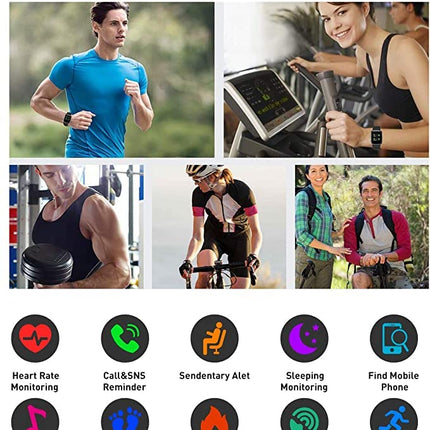 Nutikell Fitness Tracker Fitness pulsimõõtjaga, nutikell IP68 veekindel Fitness Watch Täispuutetundliku ekraaniga muusika juhtimisega Unemonitoriga kellad naistele, meestele ja lastele