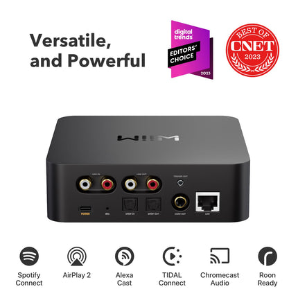 WiiM Pro AirPlay 2 Receiver, Chromecast Audio, WiFi Multiroom Streamer, works with Alexa, Siri and Google Assistant, streams Hi-Res Audio from Spotify, Amazon Music, Tidal and more Bluetooth