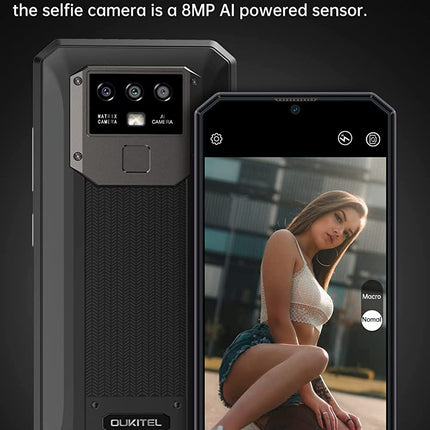 OUKITEL K15 Pro 10000mAh Unlocked Smartphone, P60 8GB+128GB, 48MP Triple Camera, 18W Fast Charge+Reverse Charge, Android 11 Dual SIM Phone, 6.52'' HD+, Fingerprint Face Recognition NFC GPS