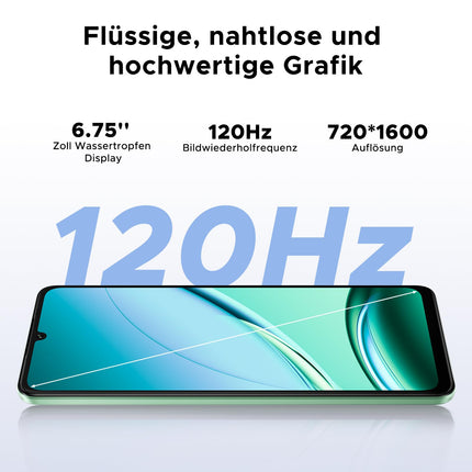 DOOGEE Note 59 Pro 5G nutitelefon lukustamata Android 15, 32 GB RAM + 256 GB ROM/2 TB TF, 6250 mAh aku, 120 Hz ekraan + 6,75-tolline HD, 16 MP tehisintellektiga kaamera, 4K video/NFC/kaks SIM-kaarti/Face ID/Widevine L1