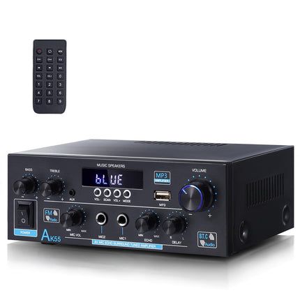 AK55 HiFi võimendi stereovõimendi Bluetooth 5.0 võimsusvõimendi 2 kanaliga võimendi 70W x 2 helivõimendi vastuvõtja digitaalne võimendi võimsusvõimendi USB, SD, RCA-ga koju või autosse