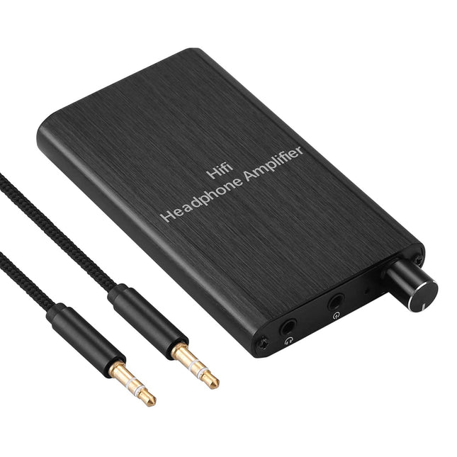MYPIN HiFi kõrvaklapivõimendi, kaasaskantav 3,5 mm audio kõrvaklapivõimendi, toetab impedantsi 16–300 Ω liitiumaku ja komponentidega MP3 / MP4 / telefonide / digitaalpleierite / arvutite jaoks