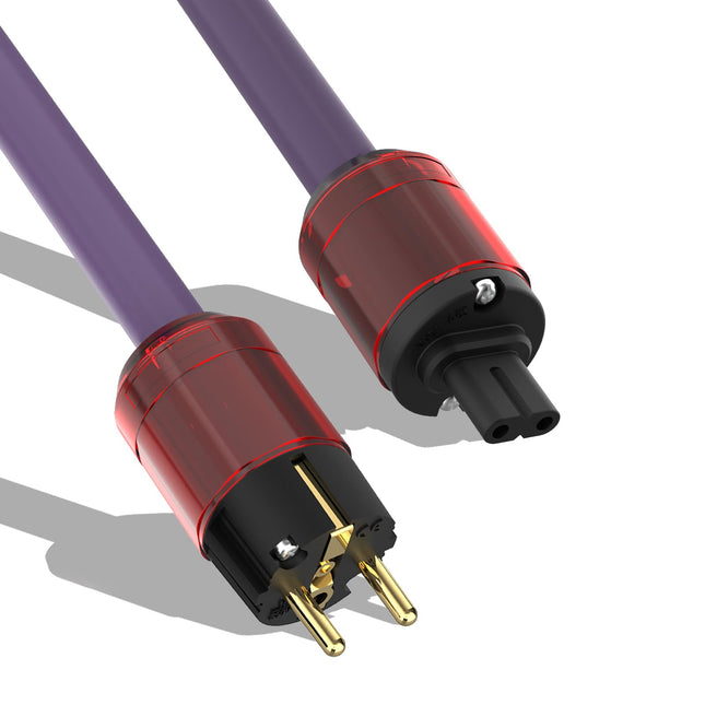 YuanYong Audiophile HiFi toitekaabel, heli toitejuhe, 12AWG 7N OCC, joonis 8, vahelduvvoolu toiteplokk, 24K kullatud pistik/IEC320-C7 pesa, 125V/15A kõlarite, võimendi, subwooferite, kodukino jaoks (1,5M/4,9Ft)