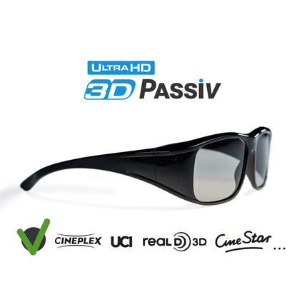 Hi-Shock Passive 3D Glasses for 4K 3D TVs Compatible with LG, Grundig, Löwe, or AG-F420 / PTA417 / TDG500P / TY-EP3D20E / PX1821E-1TVA | Includes Case [Polarization 3D Technology]