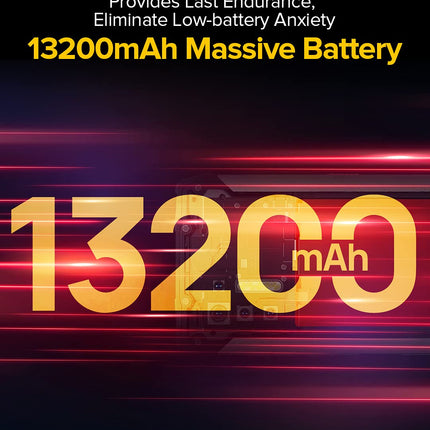 Ulefone Power Armor 13 Outdoor Mobile Phone without Contract, 13200mAh Battery, Infrared Distance Measurement, 6.81'' 48MP Camera, IP68 Waterproof Android 11 Smartphone, Helio G95 8GB 256GB, NFC Wireless Charging
