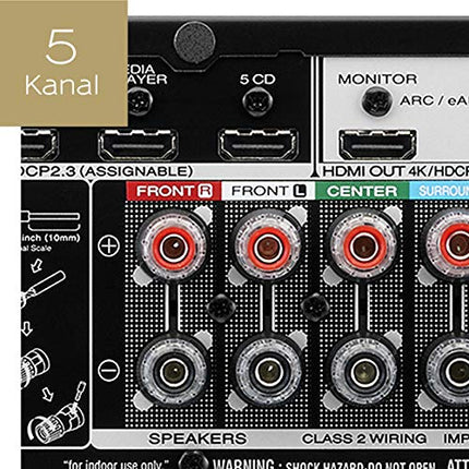 Marantz NR1510 5.2-kanaliga AV-ressiiver, HiFi võimendi, 50W, 4K, Dolby Audio, sisseehitatud HEOS, 6 HDMI sisendit, Bluetooth, Wi-Fi - must