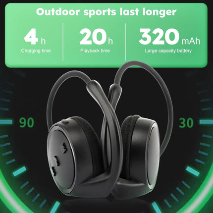 POHOVE 5.0 Bluetooth Headphones, Sports Headphones Wireless Headphones On Ear with Clear Voice Capture Technology and Echo Cancellation Microphone for Gym, Sports, Running, Work