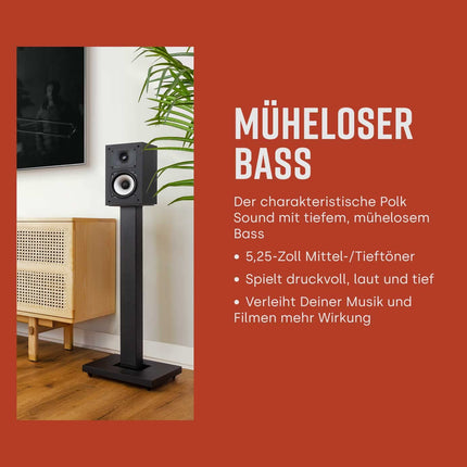 Polk Audio Monitor XT15 kompaktne riiulikõlar, stereokõlar, ruumilise heli kõlar, Hi-Res sertifitseeritud, Dolby Atmos ja DTS:X ühilduv, HiFi ja kodukino kõlarid (paar)