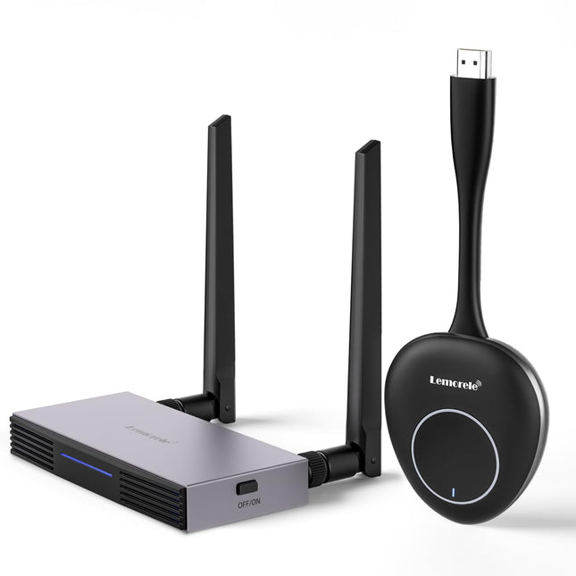 Wireless HDMI Transmitter and Receiver Supports 8 TXS to 1 RX for Business and Home,Lemorele FHD Plug &amp; Play HDMI wireless transmission for streaming video audio from laptop/TV box to HDTV, monitor