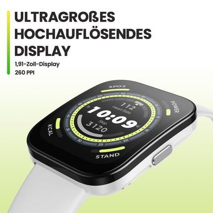 Amazfit Bip 5 46mm nutikell pulsimõõtjaga, 120 spordirežiimiga, Bluetooth-kõne, GPS ja 4 satelliidi positsioneerimissüsteemiga, töötab Alexaga, SpO2 monitor, 10-päevane aku tööiga