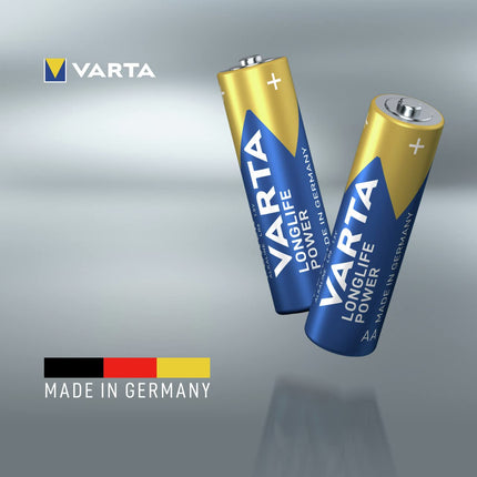 VARTA AA batteries, 40 pieces, Longlife Power, alkaline, 1.5V, for toys, wireless mice, flashlights, Made in Germany
