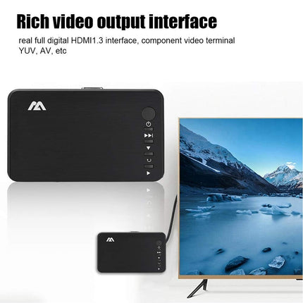 ASHATA HDMI 1080P HD audio- ja videopleier HD videopleier Multimeediapleier IR-kaugjuhtimispuldiga, toetab USB-draivi, mobiilset kõvaketast, SD-kaarti, 2,5-tollist mobiilset kõvaketast (3,5)