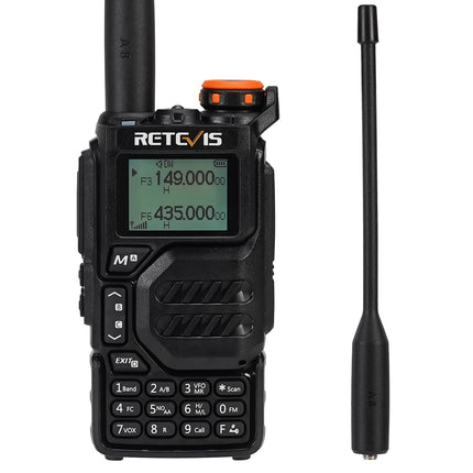 Retevis RA79 kahesuunaline raadiosaatja, mitme sagedusribaga amatöörraadio, 2m/70cm/AM, VFO/CPS/Chirp, sageduse koopia, 1400 mAh akuga amatöörraadio jahipidamiseks, reisimiseks, matkamiseks (1 pakk)