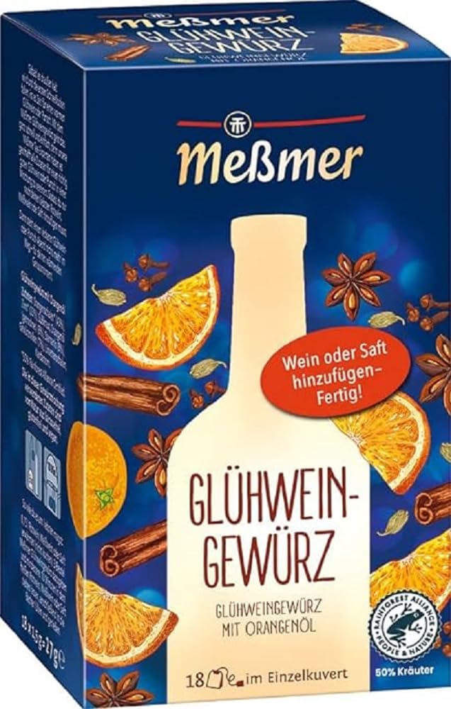 Meßmeri hõõgveinivürts | Veini või mahla jaoks | 18 teekotti | Gluteenivaba | Laktoosivaba | Vegan