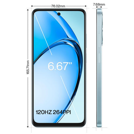 OPPO A60 5G 4+128GB, Android nutitelefon, lukustamata, mobiiltelefon, 120Hz 6,67" LCD ekraan, Dimensity 6300 5G, 50MP tehisintellektiga tagakaamera, 5100mAh aku, SUPERVOOC 45W, NFC, kahe SIM-kaardi pesa, SIM-kaardivaba, sinine