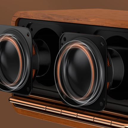Edifier MP230 - Portable Bluetooth speaker with retro design, wireless. Playback via Bluetooth, AUX, and Micro SD card | Brown wood