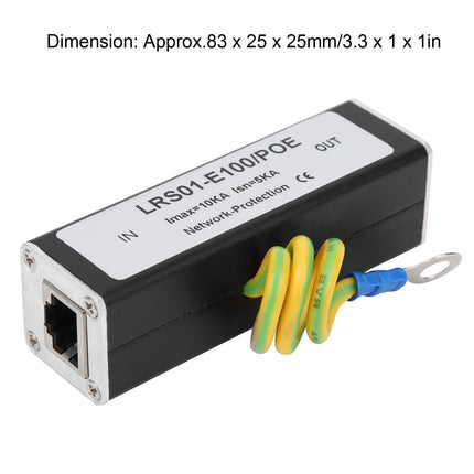 PUSOKEI Hopcd Etherneti ülepingekaitse, POE võrgupiirik IP-kaamera äikese ülepingekaitse, RJ45 välgusummuti võrgukaameratele/võrgulülititele