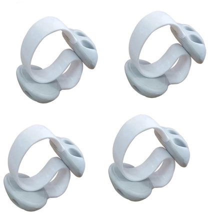 Condello Casa Cable Clips Cable Clamp Desk Non-Adhesive, Cable Holder Cable Clamps Table Edge Weighted, Silicone Wire Cord Cable Fastener Holder for PC Cell Phone Charging Cable (4 White)