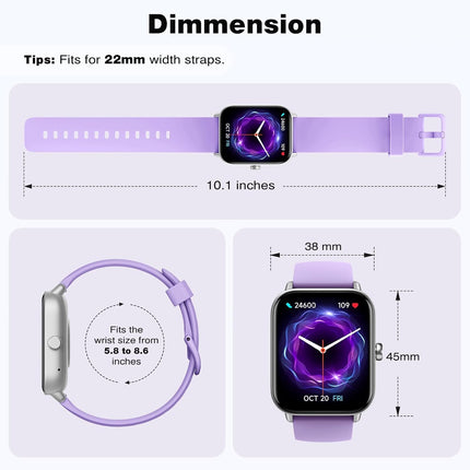 Fitpolo Smartwatch Women with Phone Function (Make/Receive Calls)/Message Reminder, Sports Watch with 110+ Sport Modes, Fitness Watch with Heart Rate SpO2 Stress Sleep Monitor, Smart Watch for Android iOS