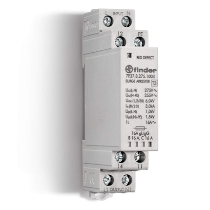 Finder 7P3782751003 Liigpingekaitseseade, modulaarne, tüüp 3, varistor/sädemevahe