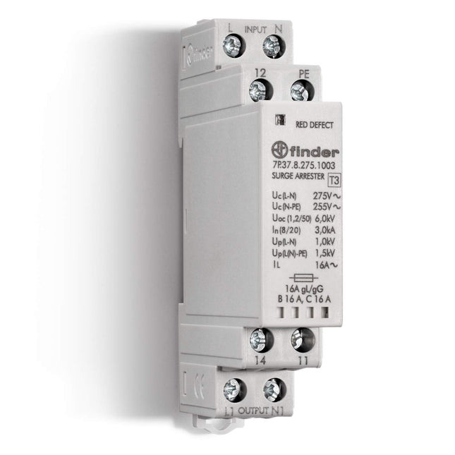 Finder 7P3782751003 Liigpingekaitseseade, modulaarne, tüüp 3, varistor/sädemevahe