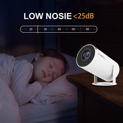 LQWELL HY300 Mini Projector, Native 720P, 4K 1080P Support, with Android 11, WiFi 6, Bluetooth 5.0, Supports Airplay &amp; Miracast, Portable Home and Outdoor Projector, for Android/iPhone (Used)