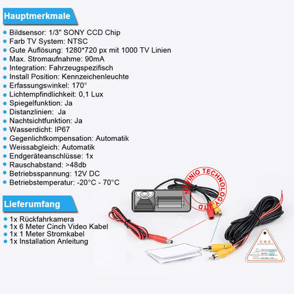 1280 * 720 pikslit auto tahavaatekaamera parkimiskaamera parkimisabi asendus Audi A1 A3 A4 A5 kabriolett A6 A7 Q3 S3 Q5 Q7 TT Roadster TTS TFSI V6