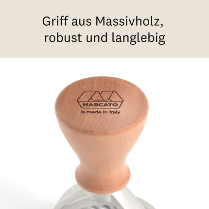 MARCATO Ravioli ja Küpsisevorm, Raviolimasin, Küpsisevormid, Täispuit ja valualumiinium, Valmistatud Itaalias, 58 mm Ümmargune Tempel