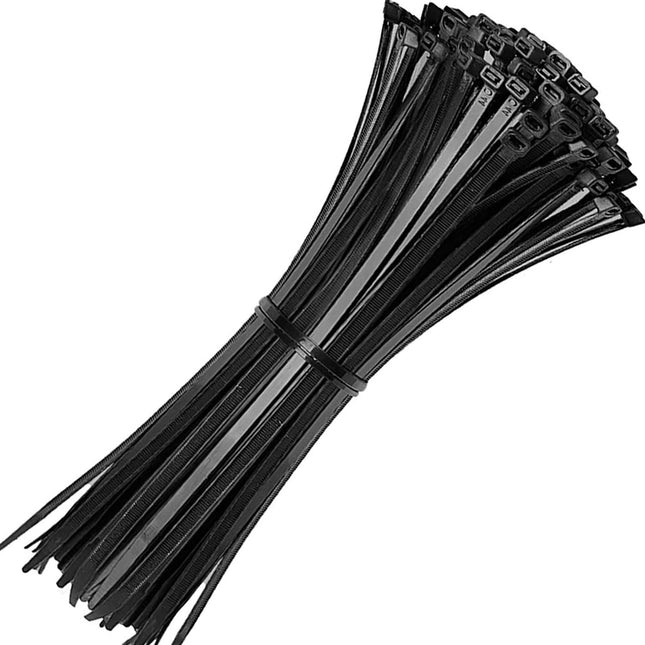 ATETEO mustad kaablisidemed, 450 mm x 5,2 mm, 100 tk pakis, kvaliteetsed nailonist kaablisidemed, mitmeotstarbelised plastkaablisidemed, turvaline iselukustuv mehhanism, kodu, aia, kontori ja isetegemise jaoks