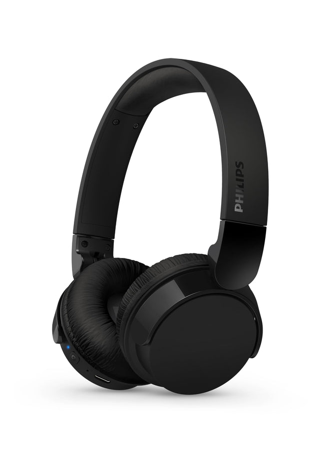 PHILIPS TAH4209BK kerged kõrvapealsed juhtmevabad Bluetooth-kõrvaklapid passiivse mürasummutusega – 55 tundi mänguaega, selged kõned, dünaamiline bass, 2 tundi USB-C laadimist – mustad