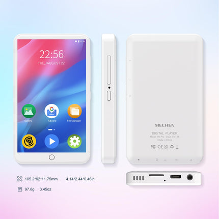 MP3-mängija Spotify, MECHEN MP3-mängija Bluetooth WLAN-iga, kaasaskantav Android MP4-mängija Amazon Musicuga, Deezer, Audible'iga ühilduv, 4-tolline puuteekraan