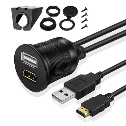 TNP USB armatuurlauale kinnitatav pistikupesa pikenduskaabel veekindel autole, veoautole, haagisele, paadile, mootorrattale