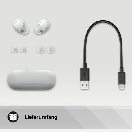 Sony WF-C700N juhtmevabad Bluetooth-mürasummutavad kõrvaklapid (väikesed ja kerged kõrvaklapid Bluetooth-mitmepunktilise ühendusega, IPX4, kuni 20-tunnine aku tööiga, kiirlaadimine, iOS ja Android) valged