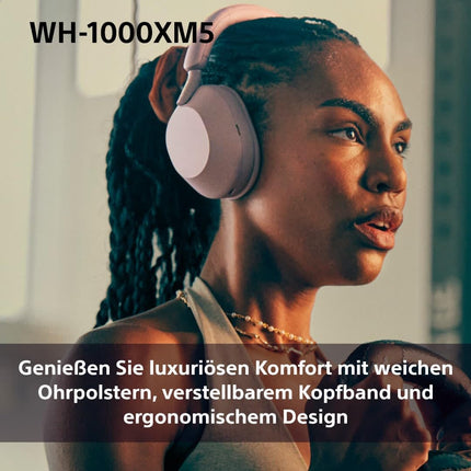 Sony WH-1000XM5 esmaklassilised kõrvaklapid mürasummutuse, Bluetoothi, selge kõnekvaliteedi, kõrglahutusega heli, kuni 30-tunnise akueaga, kõva ümbrisega, iOS ja Android - suitsuroosa