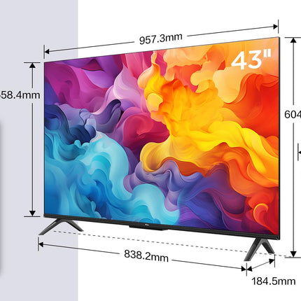 TCL 43V6B 43-tolline, 4K Ultra HD, HDR-teler, Google TV toega nutiteler (Dolby Audio, liikumise selgus, hääljuhtimine, ühildub Google Assistantiga, sisseehitatud Chromecast)