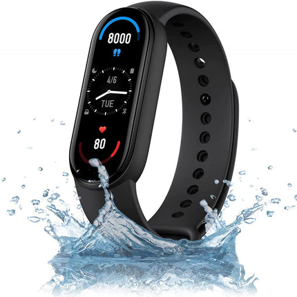 Xiaomi Mi Smart Band 6, fitness- ja aktiivsusmonitor (1,56 tolli AMOLED-ekraan, 30 treeningrežiimi, SpO2 jälgimine, une ja pulsisageduse jälgimine, 14-päevane aku tööiga, 5 ATM veekindlus, Mi Fit rakendus)