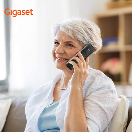 Gigaset E290HX - DECT-telefonitoru laadimisalusega - Fritzbox-ühilduv - Juhtmeta seenioride telefon ruuteri ja DECT-aluse jaoks - suur ekraan ja nupud, must [Saksa versioon] [Ilma aluseta]