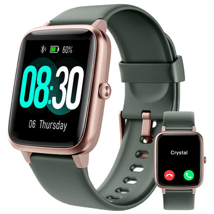 GRV Smartwatch for women men with phone function, fitness watch with heart rate measurement, SpO2, pedometer, sleep monitor, multi training modes for iOS Android mobile phone