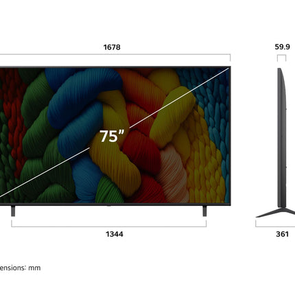 LG 75NANO80A6B teler 75-tolline (190 cm) 4K NanoCell tehisintellektiga teler (α7 Gen8 4K tehisintellektiga protsessor, webOS 25, 60 Hz) [mudeliaasta 2025]