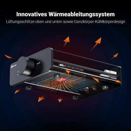 Fosi Audio V3 minivõimendi, 300Wx2 stereo Hifi võimendi TPA3255 võimendikiibi ja vahetatavate opvõimenditega, uuenduslik soojuse hajumise disain, D-klassi helivõimendi helitugevuse regulaatoriga, Hifi võimsusvõimendi